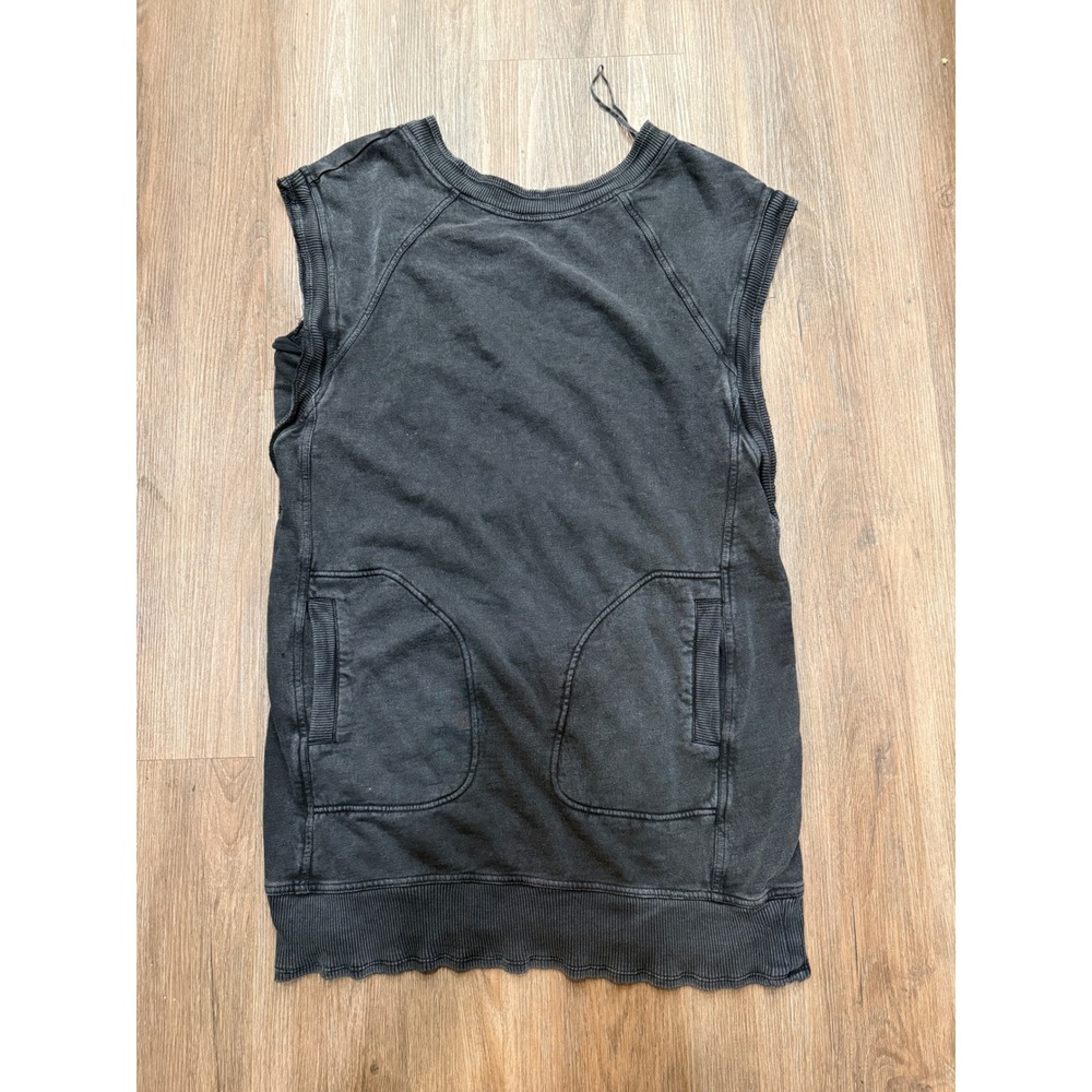 Daily Practice Anthropologie Washed Black Sleeveless Sweatshirt Dress‎ Small S